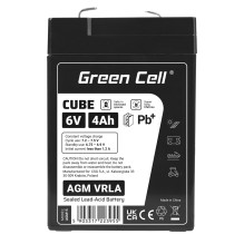 Green Cell Cube AGM VRLA IP54 6V 4Ah bezobsługowy akumulator do systemu alarmowego kasy fiskalnej zabawki