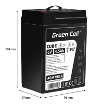 Green Cell CUBE AGM IP54 6V 4Ah VRLA Battery Gel deep cycle scooter mower boat barge mower tractor fishing boat