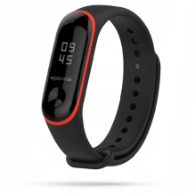 Tech-Protect Smooth dėklas, skirtas Xiaomi Mi Band 3/4 - juoda ir raudona