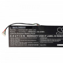 Baterija, pvz., 961TA013F, skirta Gigabyte P34 ir kt. 3950 mAh, 15,2 V