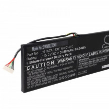 Baterija, pvz., 961TA013F, skirta Gigabyte P34 ir kt. 3950 mAh, 15,2 V