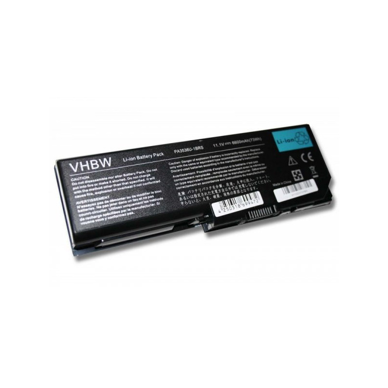 BATTERY for Toshiba Satellite P200 u.a. 6600mAh