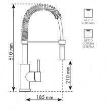 Water faucet with flexible top Plados-Telma SPRINGP30 chrome
