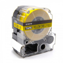 Tape cassette replaces Epson LC-7WBW, 36mm, black on yellow