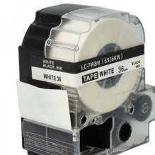 Tape cassette replaces Epson LC-7WBN, 36mm, black on white