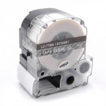 Tape cassette replaces Epson LC-7TWN, 36mm, white on transparent