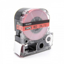 Tape cassette replaces Epson LC-6YRN, 24mm, black on red