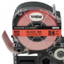 Tape cassette replaces Epson LC-6YRN, 24mm, black on red