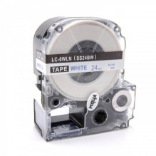 Tape cassette replaces Epson LC-6WLN, 24mm, blue on white