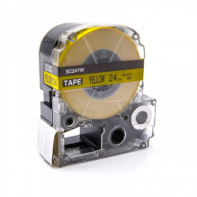 Tape cassette replaces Epson LC-6WBW, 24mm, black on yellow