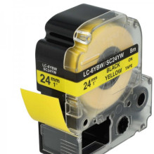 Tape cassette replaces Epson LC-6WBW, 24mm, black on yellow