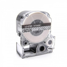 Tape cassette replaces Epson LC-6TWN, 24mm, white on transparent