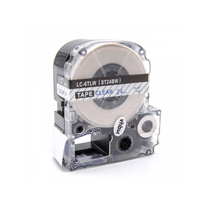 Tape cassette replaces Epson LC-6TLW, 24mm, blue on transparent