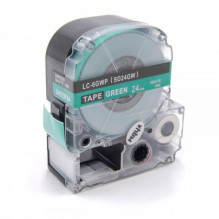 Tape cassette replaces Epson LC-6GWP, 24mm, white on green