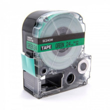 Tape cassette replaces Epson LC-6GBP, 24mm, black on green