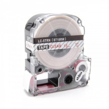 Tape cassette replaces Epson LC-5TRN, 18mm, red on transparent