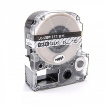 Tape cassette replaces Epson LC-5TBW, 18mm, black on transparent