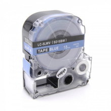 Tape cassette replaces Epson LC-5LWV, 18mm, white on blue