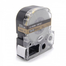 Tape cassette replaces Epson LC-5KBM, 18mm, black on gold