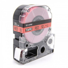 Tape cassette replaces Epson LC-4YRN, 12mm, black on red