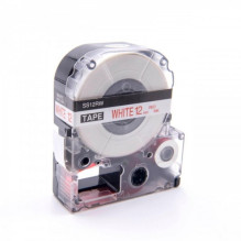 Tape cassette replaces Epson LC-4WRN, 12mm, red on white