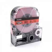 Tape cassette replaces Epson LC-3YRN, 9mm, black on red