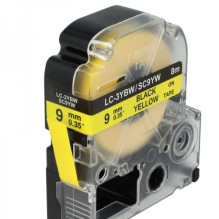 Tape cassette replaces Epson LC-3YBW, 9mm, black on yellow