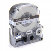 Tape cassette replaces Epson LC-3WLN, 9mm, blue on white