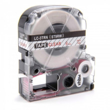 Tape cassette replaces Epson LC-3TRN, 9mm, red on transparent