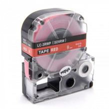 Tape cassette replaces Epson LC-3RWP, 9mm, white on red