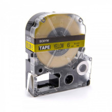 Tape cassette replaces Epson LC-2YBW 6mm, black on yellow