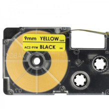 Tape cassette replaces Casio XR-9YW, 9mm, black on yellow