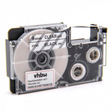 Tape cassette replaces Casio XR-9X 9mm, black on transparent