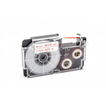 Tape cassette replaces Casio XR-9WER 9mm, red on white