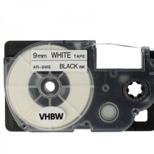 Tape cassette replaces Casio XR-9WE 9mm, black on white