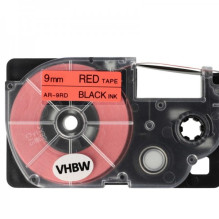 Tape cassette replaces Casio XR-9RD 9mm, black on red