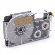 Tape cassette replaces Casio XR-9GD, 9mm, black on gold