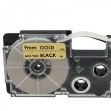 Tape cassette replaces Casio XR-9GD, 9mm, black on gold