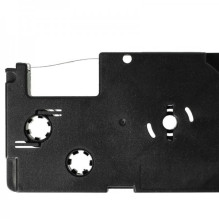 Tape cassette replaces Casio XR-9ABK, 9mm, white on black