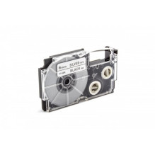 Tape cassette replaces Casio XR-6SR 6mm, black on silver