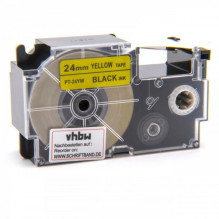 Tape cassette replaces Casio XR-24YW 24mm, black on yellow