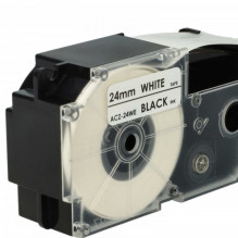 Tape cassette replaces Casio XR-24WE 24mm, black on white