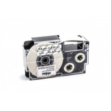 Tape cassette replaces Casio XR-18X 18mm, black on transparent