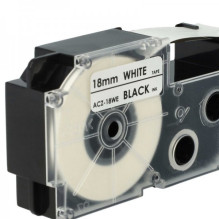 Tape cassette replaces Casio XR-18WE 18mm, black on white