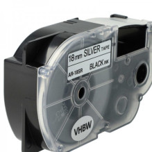 Tape cassette replaces Casio XR-18SR 18mm, black on silver