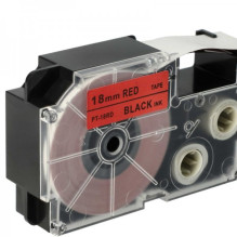 Tape cassette replaces Casio XR-18RD 18mm, black on red