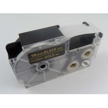 Tape cassette replaces Casio XR-18BKG 18mm, gold on black