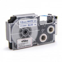 Tape cassette replaces Casio XR-12WEB 12mm, blue on white