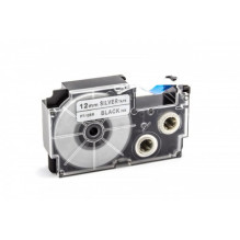 Tape cassette replaces Casio XR-12SR 12mm, black on silver