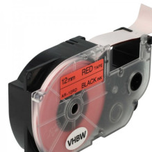 Tape cassette replaces Casio XR-12RD 12mm, black on red